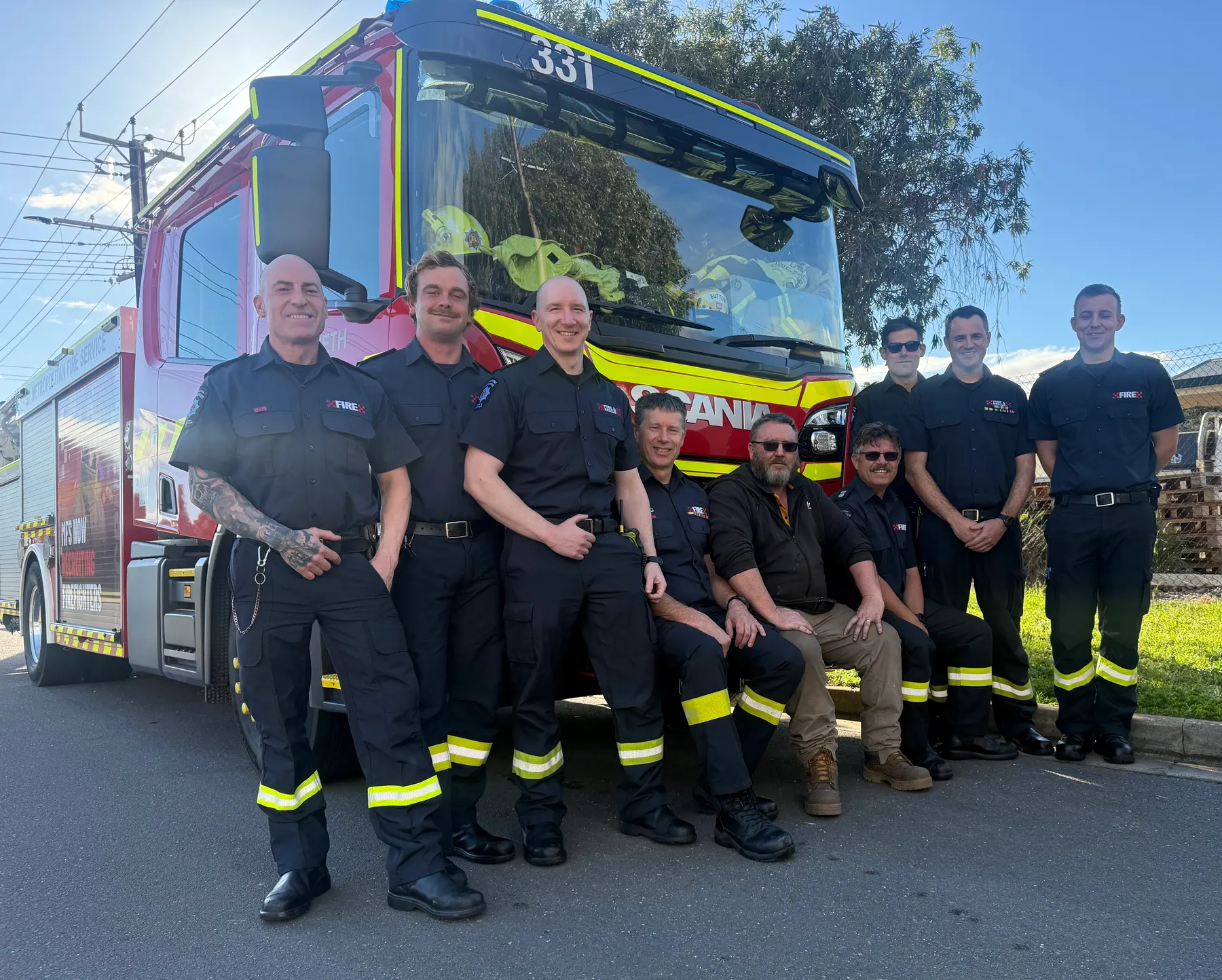 Rian with SA Elizabeth firefighters